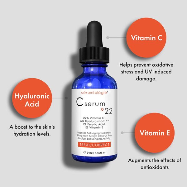 Pure Vitamin C Serum for Face with Hyaluronic Acid & Ferulic Acid | Potent Anti-Aging Serum