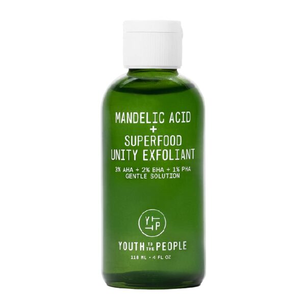 Youth To The People Mandelic Acid + Superfood Unity Exfoliant - Face Exfoliator, Gentle Solution with BHA Salicylic Acid, AHA, PHA